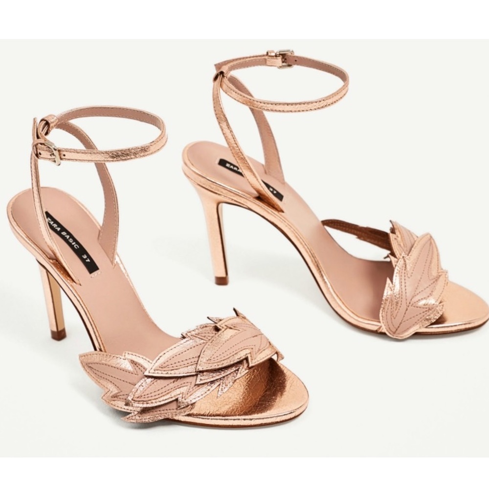 Zara: Rose Gold Strappy-Heels